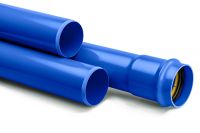 PVC-A buis 12.5 bar met manchetmof blauw